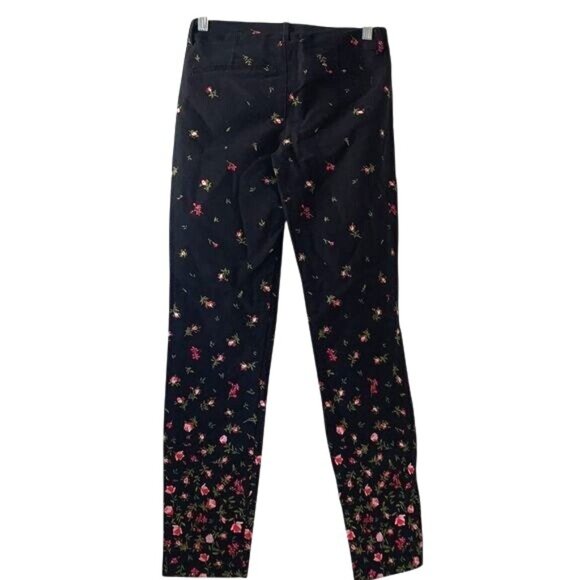 Old Navy Pixie Mid-Rise Floral Pants Size 0 Black - Picture 8 of 12